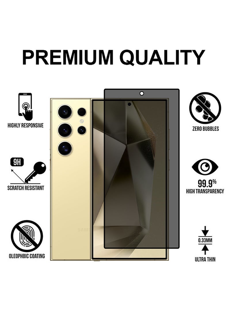 Theodor Tempered Glass Screen Protector With 9H hardness For Samsung Galaxy S24 Ultra 6.8 Privacy - Image 2