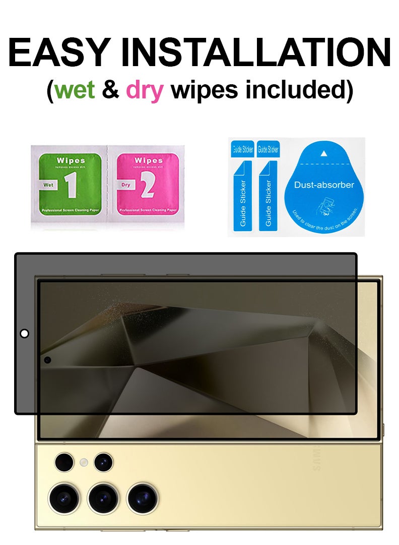 Theodor Tempered Glass Screen Protector With 9H hardness For Samsung Galaxy S24 Ultra 6.8 Privacy - Image 3