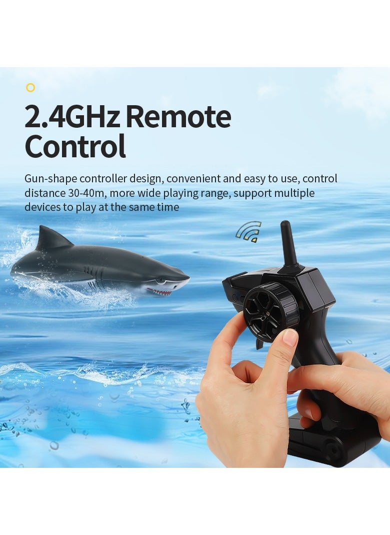 RC Speed Boat Toys, White Shark Model Boat, High-Speed Electric Boat, Twin Engine Power, Rc Shark Mode Ship Toys for Kids  - Image 3
