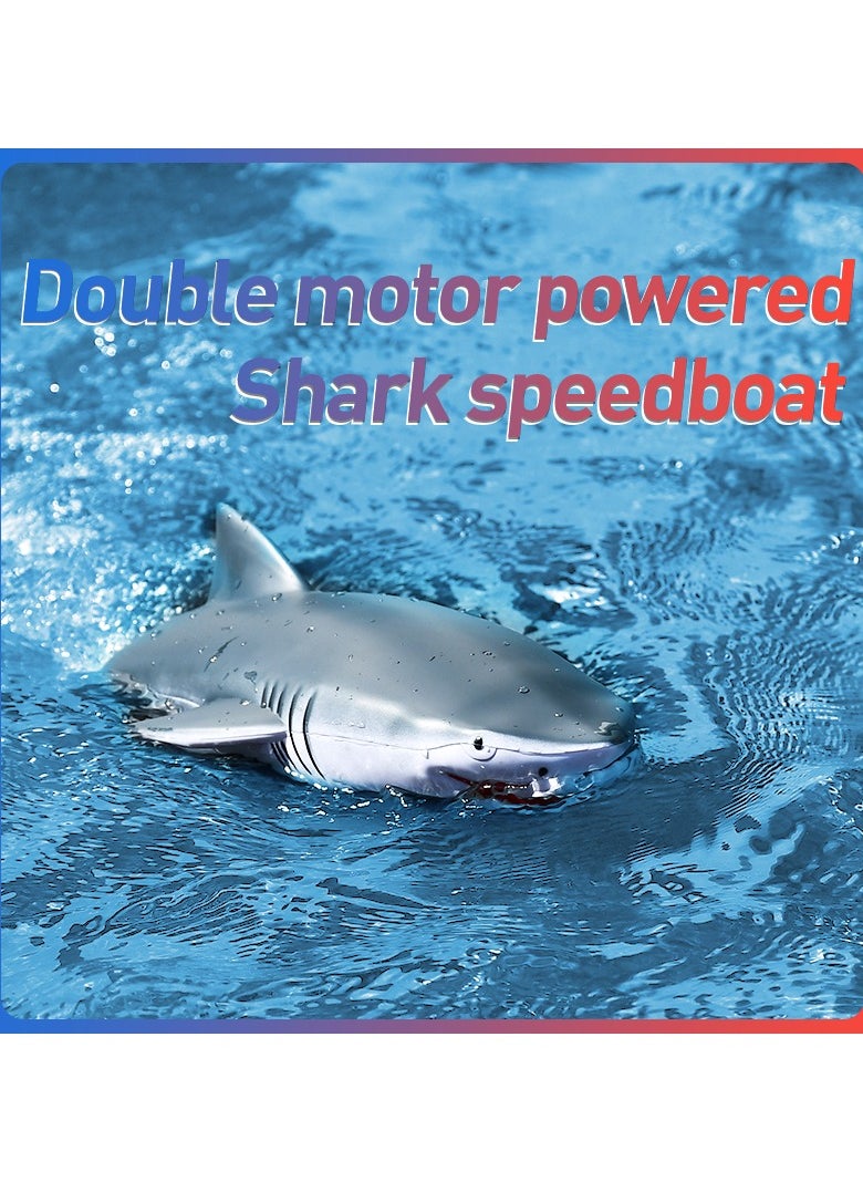 RC Speed Boat Toys, White Shark Model Boat, High-Speed Electric Boat, Twin Engine Power, Rc Shark Mode Ship Toys for Kids  - Image 5