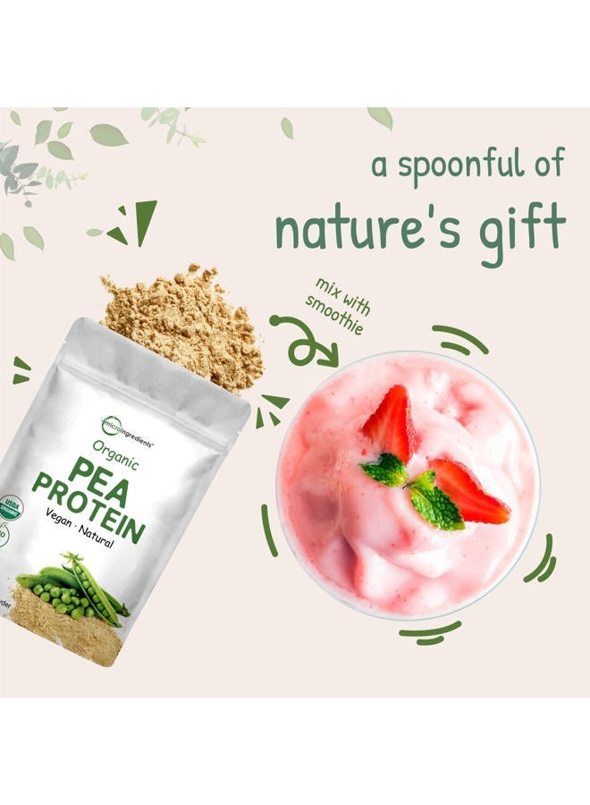 North America Grown, Organic Pea Protein Powder, 1Kg (2.2 Pounds) | Plant-Based Vegan Protein, Meatless Protein Supplement, Rich In Branched Chain Amino Acids | Non-Gmo, Soy Free