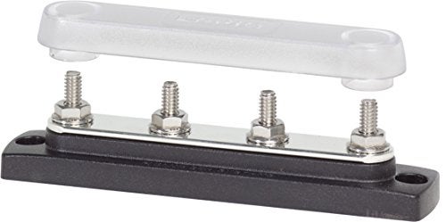Blue Sea Systems 2307 150 Amp Common BusBar with 4 studs and a cover, With Cover, 150A - Image 1