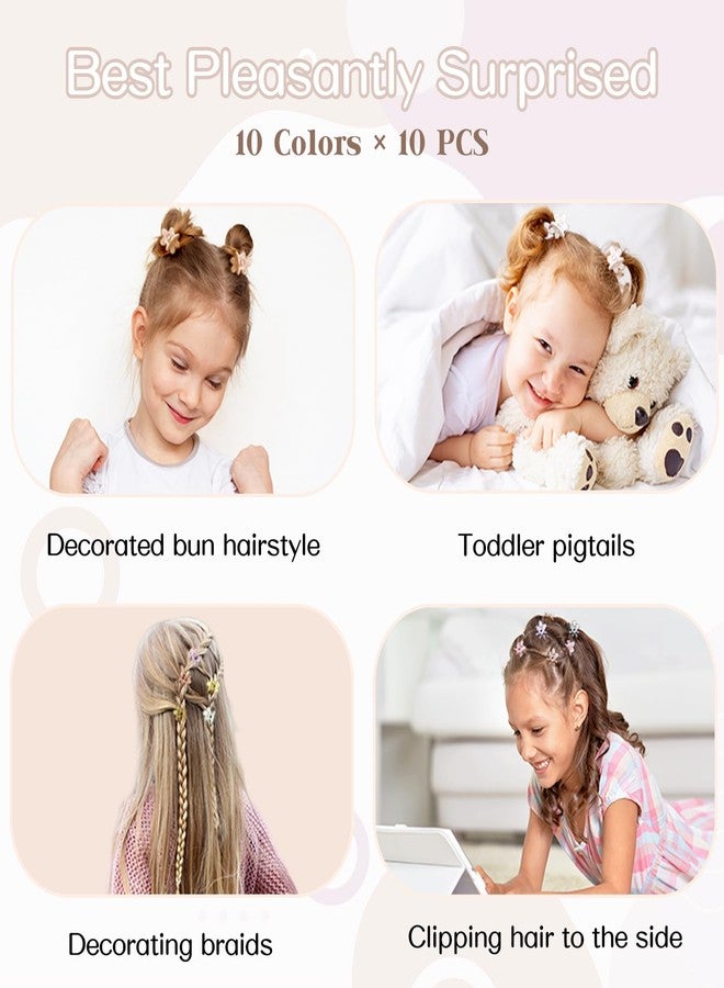 CHIROGRAPHY مجموعة مشابك شعر صغيرة على شكل زهور من CHIROGRAPHY، 100 قطعة، للنساء والفتيات | إكسسوارات شعر صغيرة غير لامعة | مشابك شعر صغيرة لطيفة على شكل فك، دبابيس شعر، ومشابك شعر صغيرة - Image 4