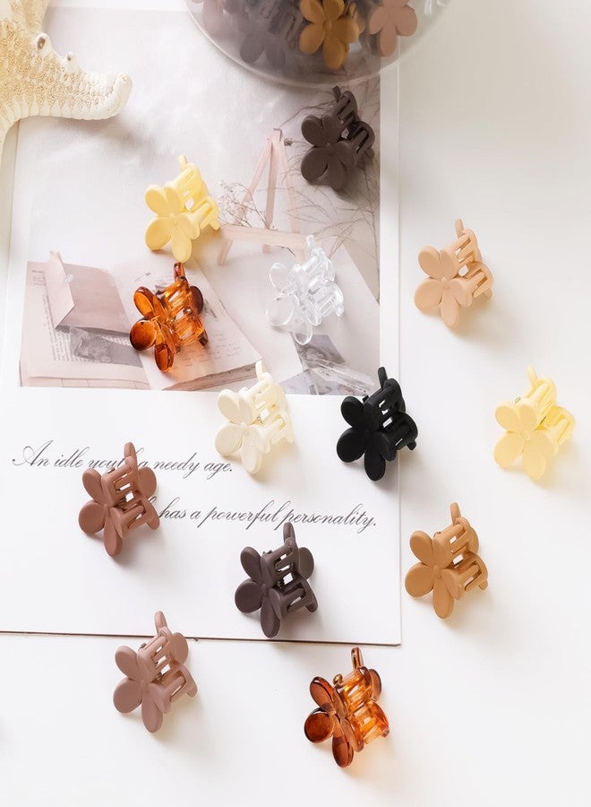 CHIROGRAPHY مجموعة مشابك شعر صغيرة على شكل زهور من CHIROGRAPHY، 100 قطعة، للنساء والفتيات | إكسسوارات شعر صغيرة غير لامعة | مشابك شعر صغيرة لطيفة على شكل فك، دبابيس شعر، ومشابك شعر صغيرة - Image 3