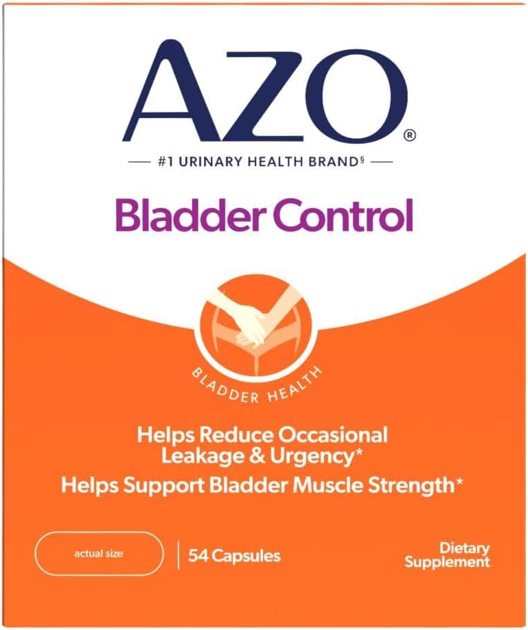 AZO Bladder Control with Go-Less Daily Supplement | Helps Reduce Occasional Urgency* | Helps reduce occasional leakage due to laughing, sneezing and exercise | 54 Count Capsules - Image 1