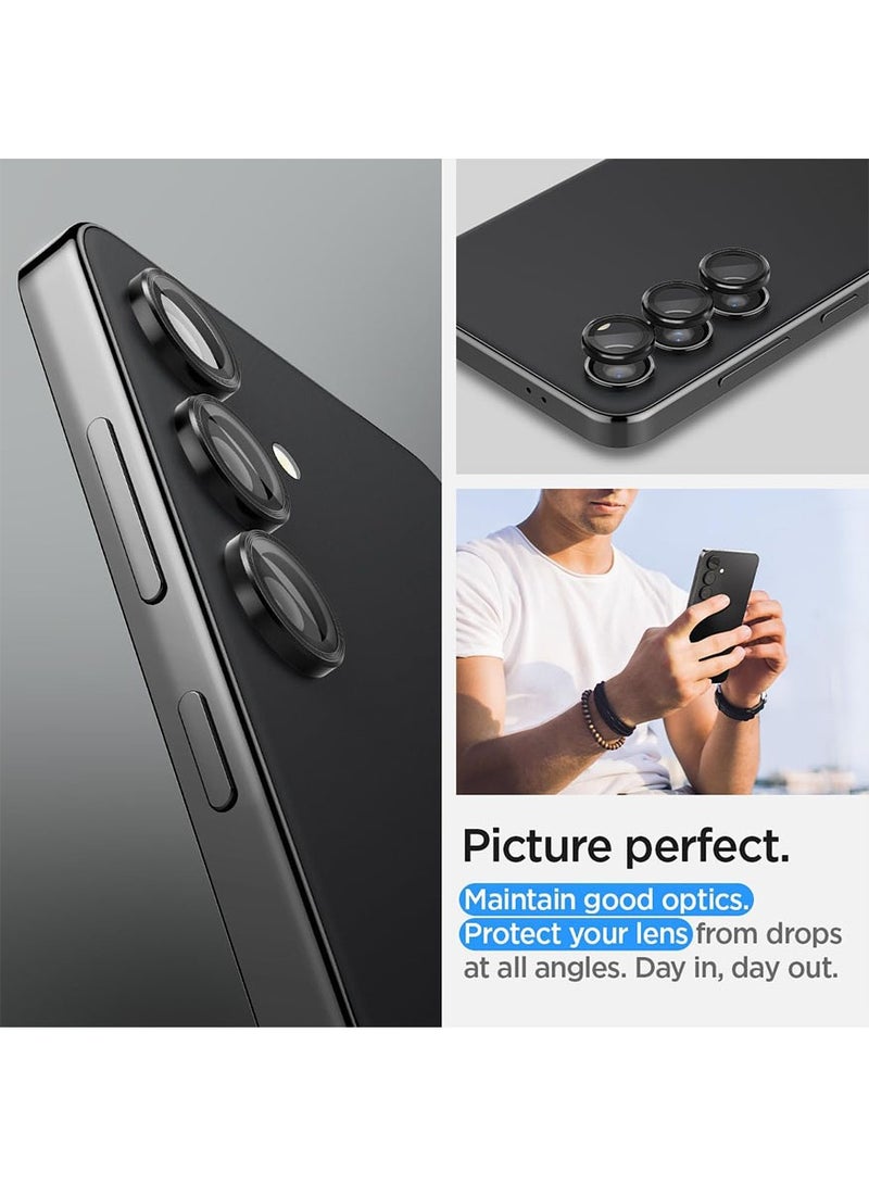Spigen Glastr Ez Fit Optik Pro Samsung Galaxy S24 Camera Lens Protector [2 Pack] - Black - Image 3