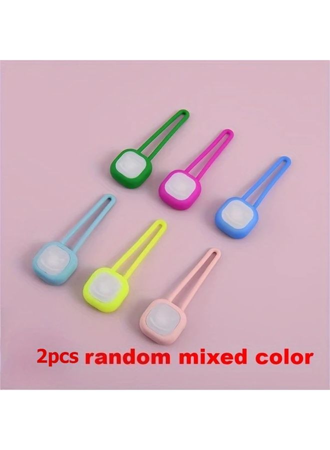 2pcs Random Color Silicone LED Pendant Light Luminous Pet Tag Nighttime Safety Walking Light Portable Outdoor Camping Backpack Light Pet Visibility Aid Compact Design Durable Silicone Pet Safety Gear - Image 3