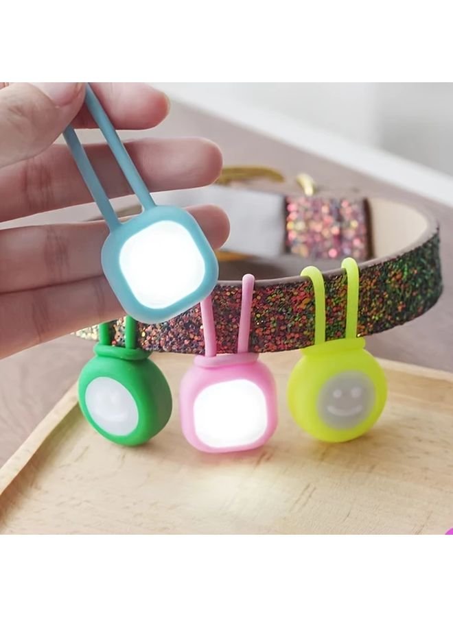 2pcs Random Color Silicone LED Pendant Light Luminous Pet Tag Nighttime Safety Walking Light Portable Outdoor Camping Backpack Light Pet Visibility Aid Compact Design Durable Silicone Pet Safety Gear - Image 5