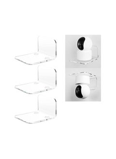 TRENDI LAND ZON Acrylic Floating Wall Shelves Set of three for Security Cameras Baby Monitors Speakers Universal Small Strong Tapes No Drill Clear  - Image 1