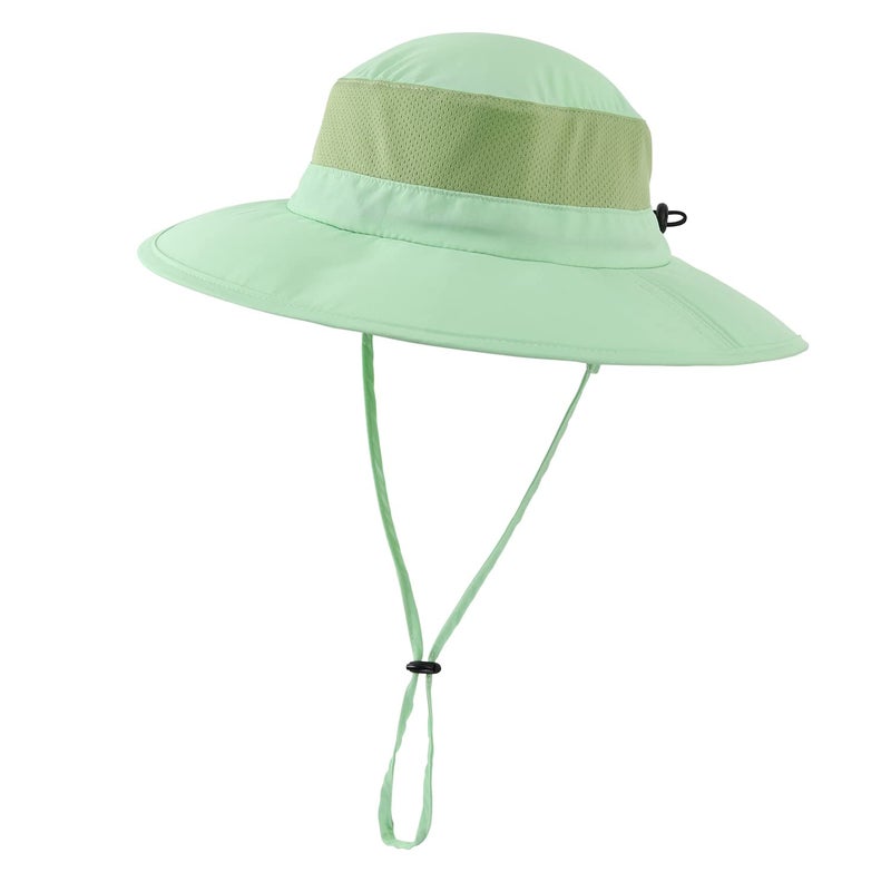 Home Prefer Toddler Sun Hat UPF50+ Kids Wide Brim Bucket Hat Boys Fishing Hat with Neck Flap (Mint) - Image 2