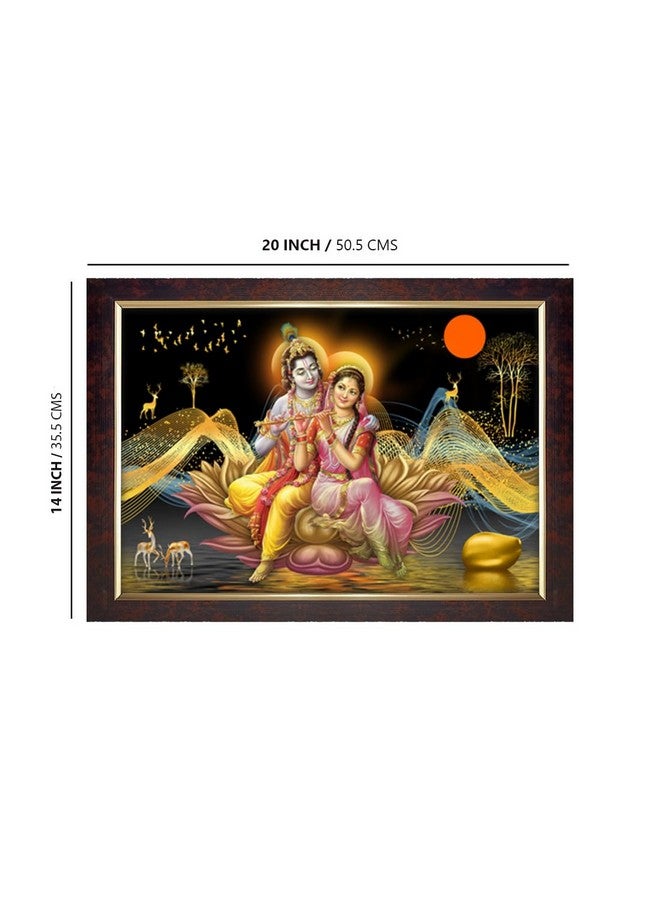 Dharvika Innovations Dharvika Innovations Radha Krishna Photo Frame Big Size Home Decoration with Sparkle Coated Lamination (14x20 Inch) - 20489 - Image 2