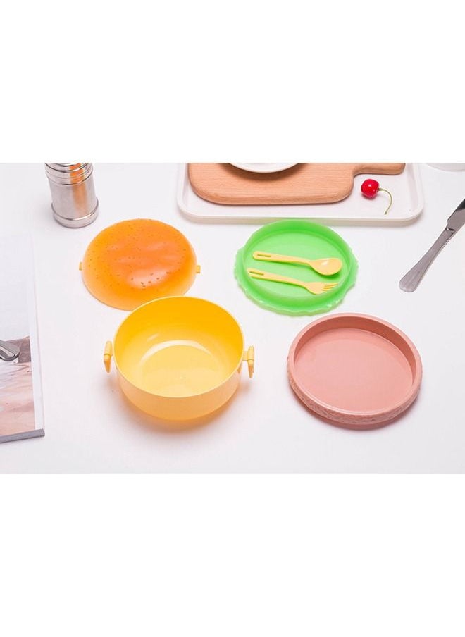 WEMART - Children's Multi-Layer Creative Hamburger Lunch Box Microwave Refrigerated - Image 1