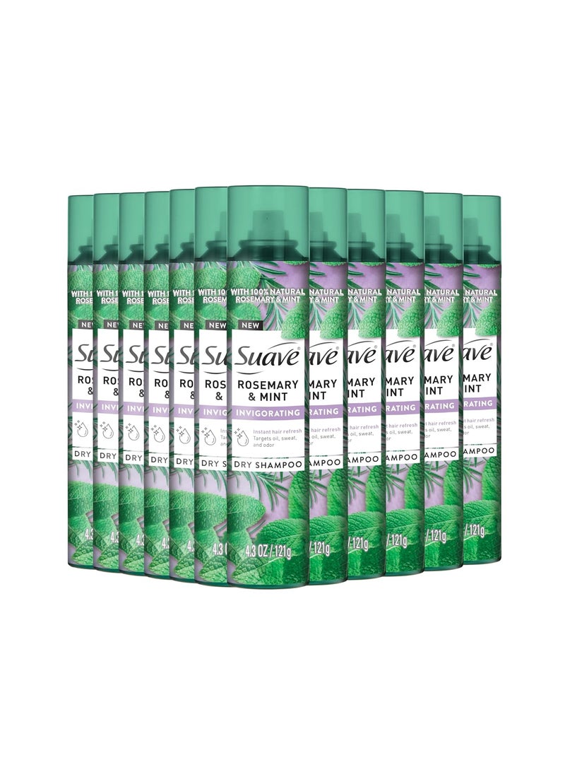 Suave Suave Rosemary  Mint Invigorating Dry Shampoo Infused with 100 Natural Ingredients for Instantly Reviving Oily Hair 43 oz 12 Pack 