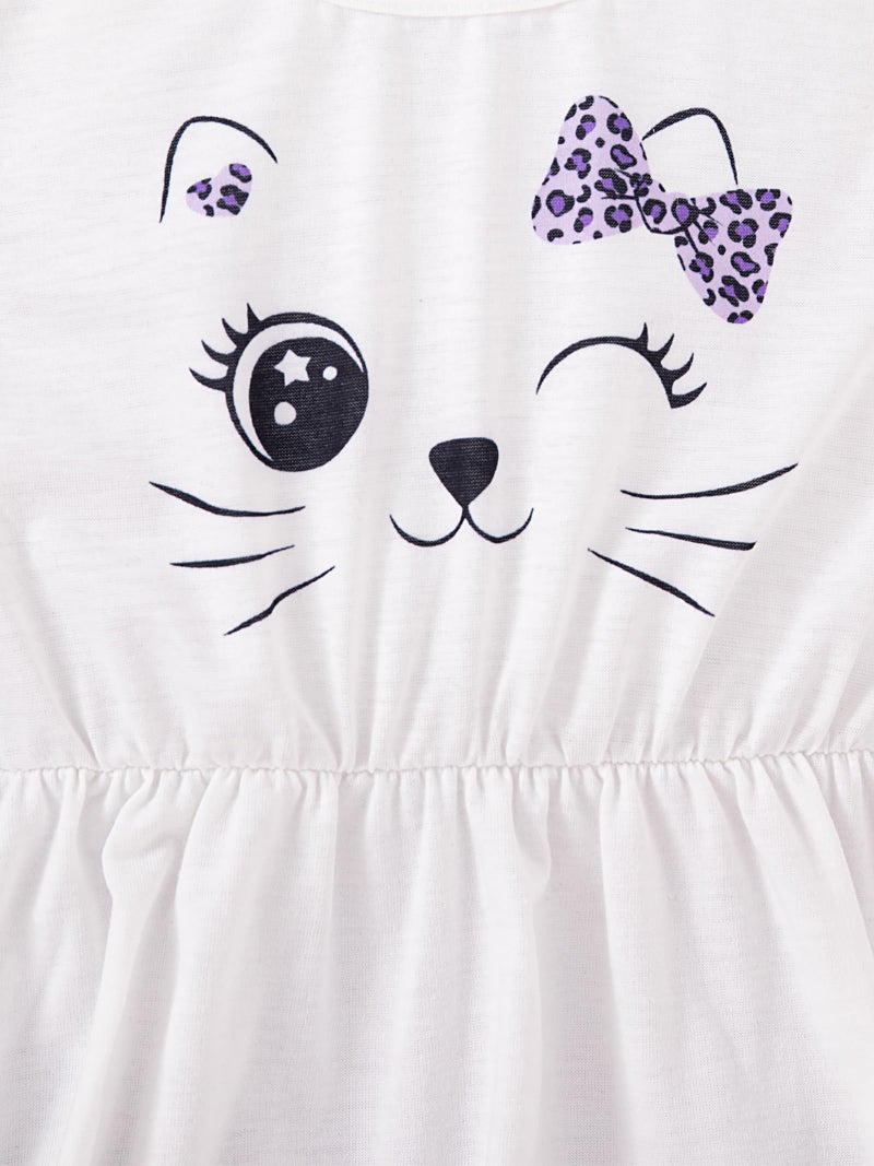 VARMILO Girls Dresses Little Kid Girls Dress 3-Pack Summer Casual Party Print Skater Dress Sundress Size 8 Years White/Purple - Image 3