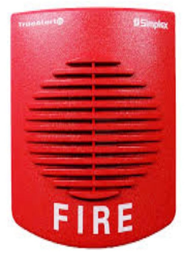 SIMPLEX 49AO-WRF Horn Addressable Multi Candela Wall MT with Fire Markings, Red - Image 1