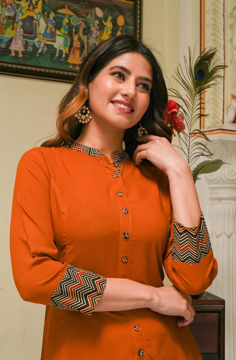 Yash Gallery Women's Plus Size Rayon Zig-Zag Printed A-line Kurta for Women (1528PLYKMULTI, Multi, 8XL) - Image 5