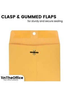 1InTheOffice Mailing Envelopes 6X9 Brown Envelopes Manila Envelopes Clasp Envelopes Gummed Flaps Brown 25 Pack  - Image 3