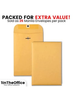1InTheOffice Mailing Envelopes 6X9 Brown Envelopes Manila Envelopes Clasp Envelopes Gummed Flaps Brown 25 Pack  - Image 5