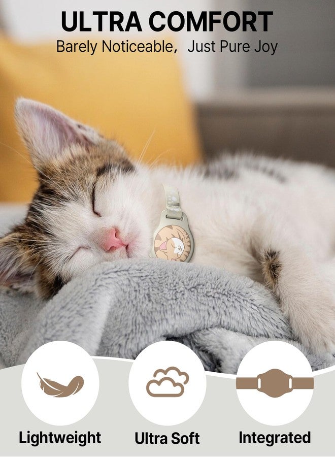 typecase طوق تتبع للقطط - طوق مقاوم للماء مزود بعلامة تحديد الموقع (لأجهزة iOS فقط)، متوافق مع تطبيق "Find My" من Apple، تصميم قابل للفك مع نمط عاكس وجرس، لون كاكي (غير متوافق مع أجهزة Android) - Image 3