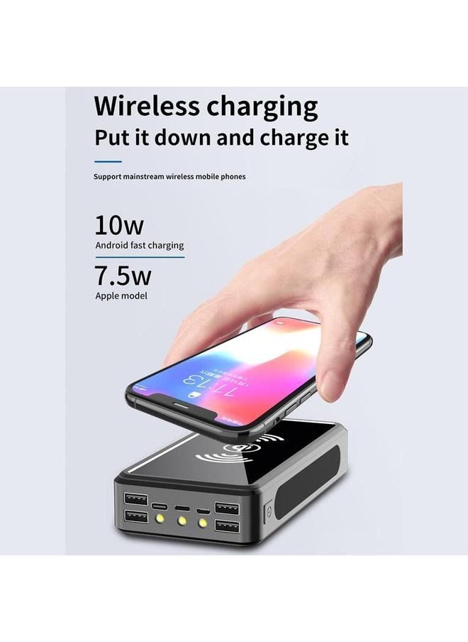 Arabest - 100000Mah Power Bank Portable Solar Wireless Charger External Battery with Led Light Waterproof High Capacity Outdoor Power Bank - Image 1