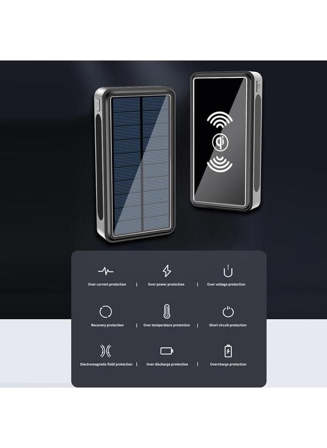 Arabest - 100000Mah Power Bank Portable Solar Wireless Charger External Battery with Led Light Waterproof High Capacity Outdoor Power Bank - Image 1
