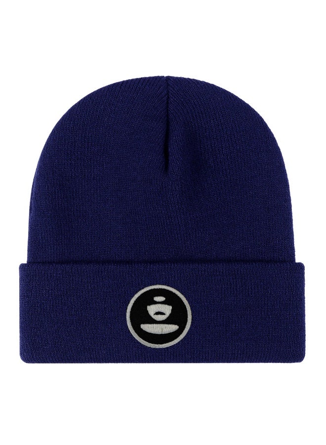 BAPE Deep Navy Blue Knit Beanie with Embroidered Ape Head Logo