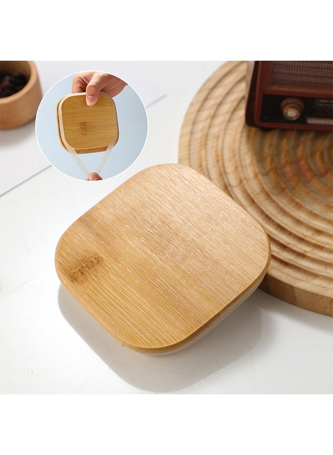 فلاي رود 3 قطع من حاويات تخزين الطعام، برطمانات تخزين زجاجية صيفية مع غطاء محكم من الخيزران، مجموعات علب زهور شفافة، ثلاثة أحجام، يمكن استخدامها لحمل التوابل وحبوب القهوة والبسكويت والحلوى وما إلى ذلك. - Image 3