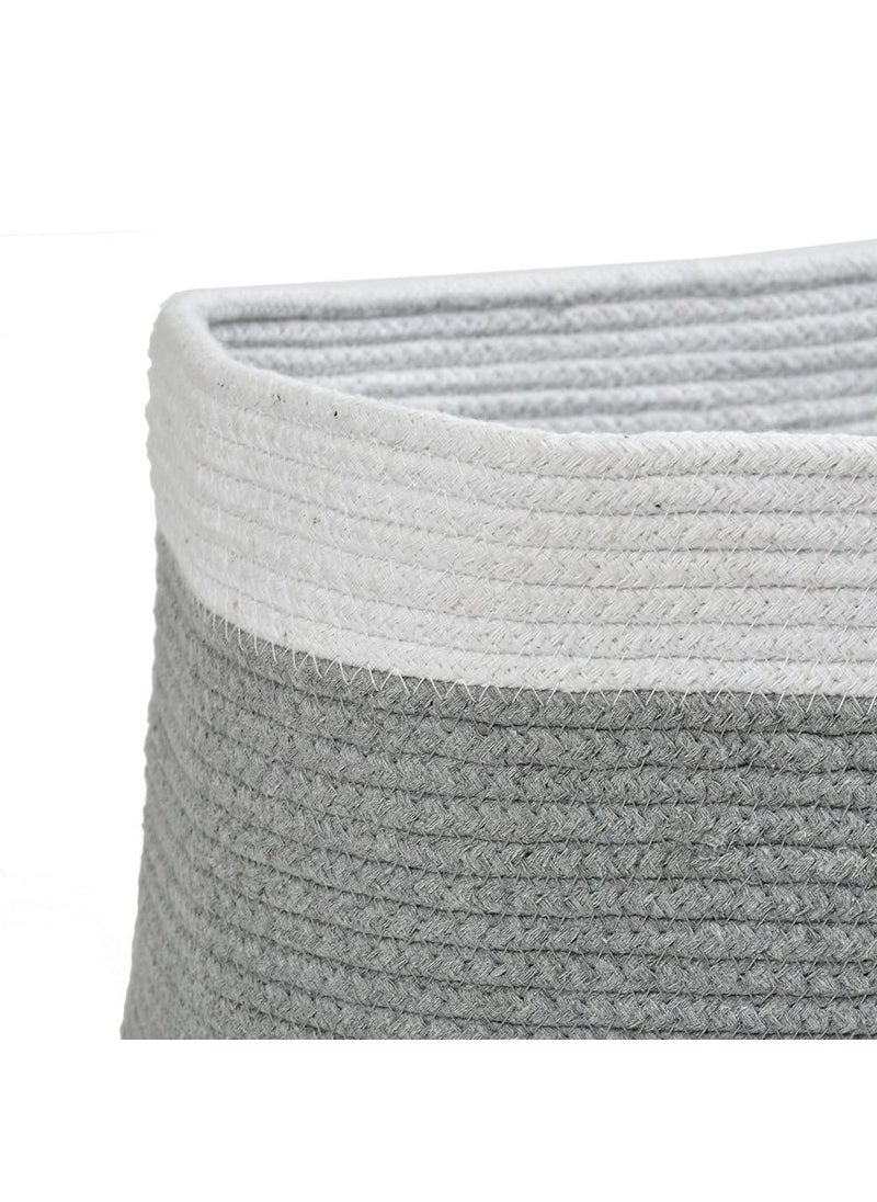 pepme pepme Shelf Basket Dual Color Jute Cotton Grey White 15x10x85 inches large pack of 1  - Image 2