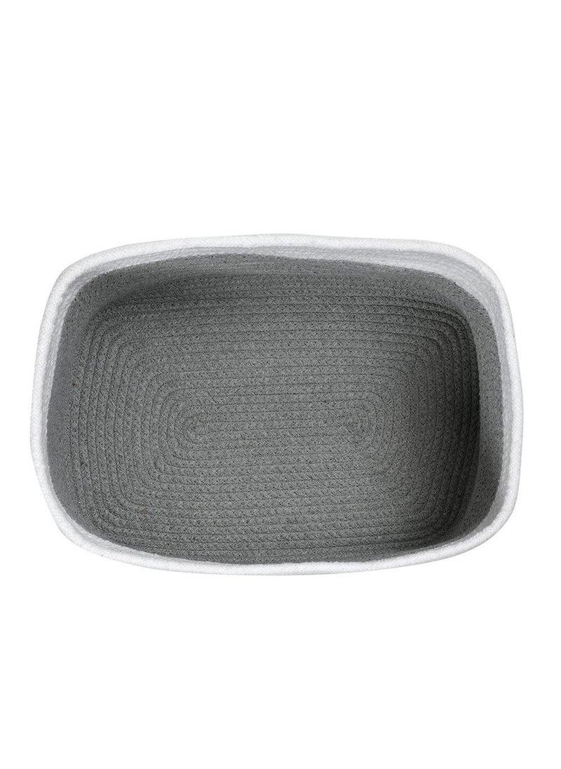 pepme pepme Shelf Basket Dual Color Jute Cotton Grey White 15x10x85 inches large pack of 1  - Image 3