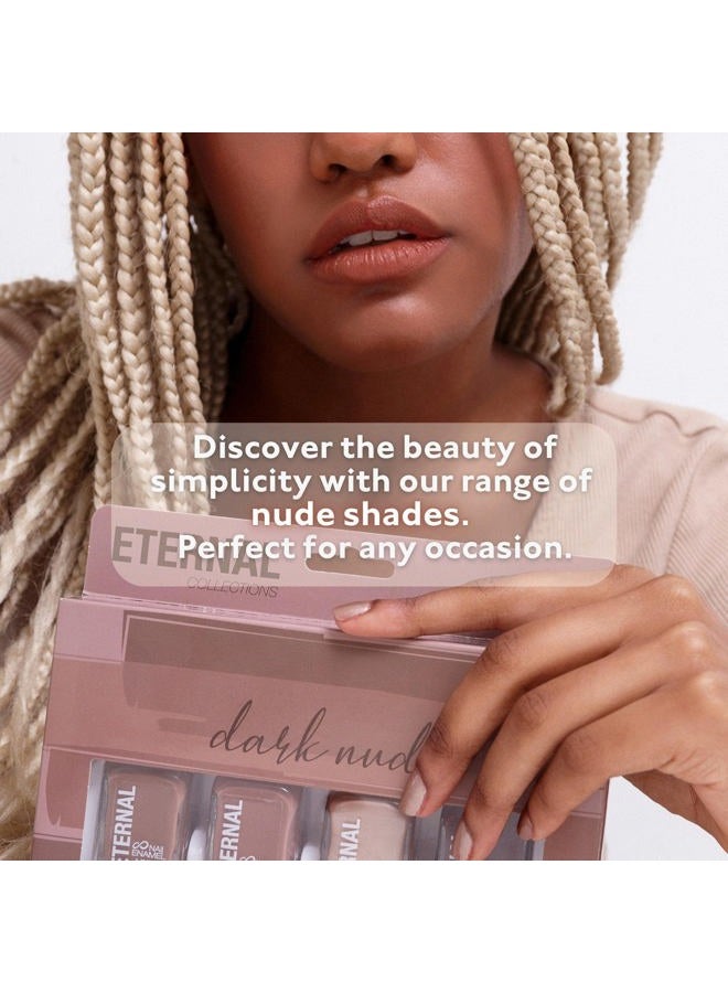 Eternal Nude Nail Polish Set for Women (DARK NUDES) - Brown Nail Polish Set for Girls | Lasting & Quick Dry Non Toxic Nail Polish Kit for Home DIY Manicure & Pedicure | Made in USA, 13.5mL (Set of 4) - Image 4