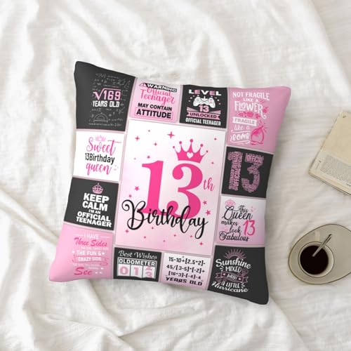 ZUMBULKJ 13th Birthday Gifts for Girls, 13 Year Old Girl Birthday Gift Ideas, 13 Yr Old Girl Presents Decorations for Girls Throw Pillow Covers 18x18 Inch - Image 2