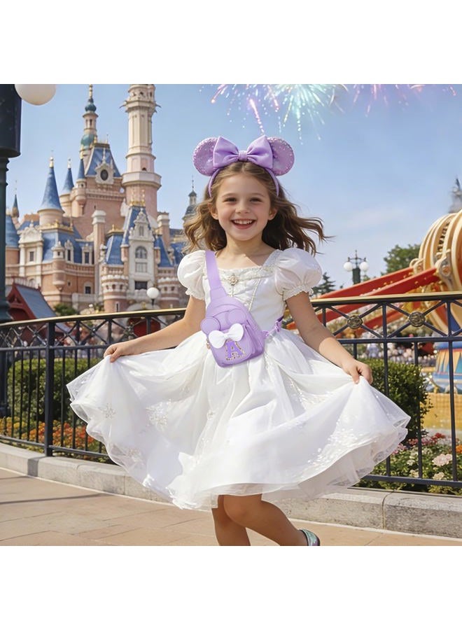 CLOUDWINGS Initial Sling Bags for Girls Kids, Purple, A - Image 2