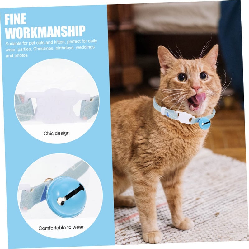 Red Cherry Bell Puppy Kitten Collar Set 2Pcs Breathable Pet Necklace For Parties - Image 4