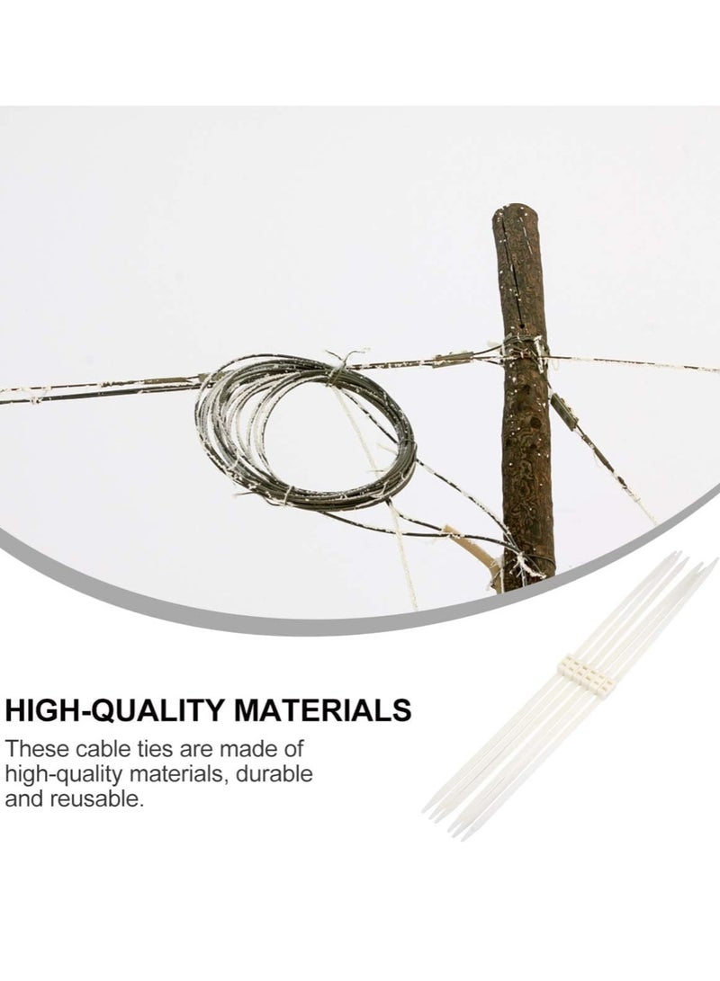 SYOSI Cable Zip Ties Plastic Wire Ties Self-Locking Nylon Tie Wraps Heavy Duty for Indoor Outdoor Strap Fastener Organizer White 6Pcs - Image 4