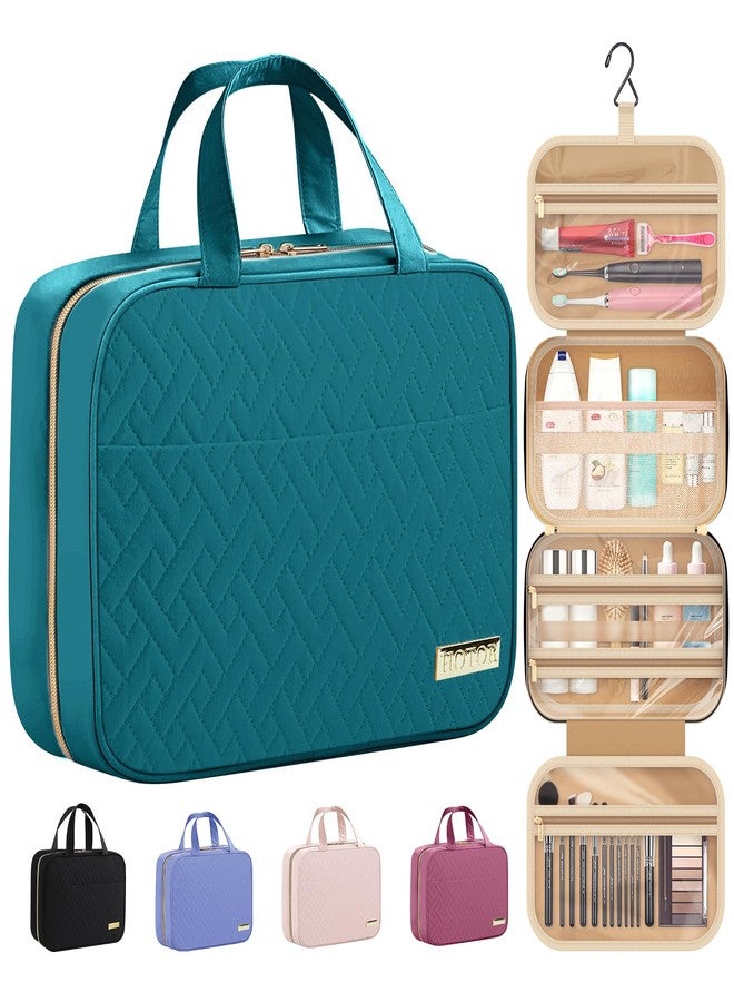 HOTOR Travel Toiletry Bag w/Hanging Hook - Spacious Toiletry Bag Essentials for Women & Men, Makeup Bag/Big Comparment, Waterproof for Travel Accessories, Medium, Teal - Image 1