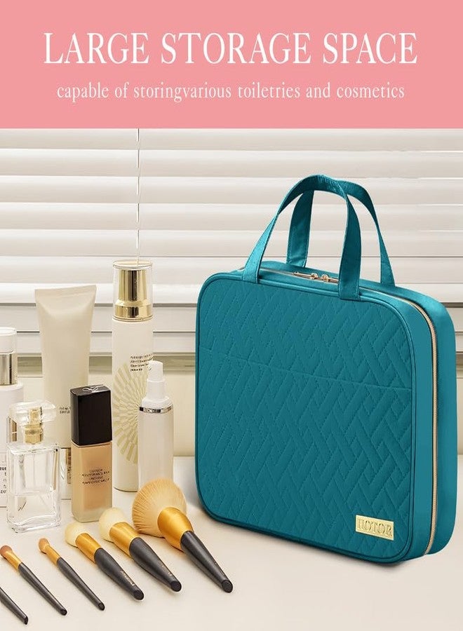 HOTOR Travel Toiletry Bag w/Hanging Hook - Spacious Toiletry Bag Essentials for Women & Men, Makeup Bag/Big Comparment, Waterproof for Travel Accessories, Medium, Teal - Image 2