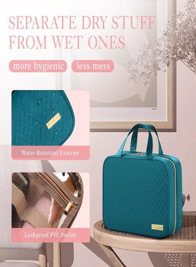 HOTOR Travel Toiletry Bag w/Hanging Hook - Spacious Toiletry Bag Essentials for Women & Men, Makeup Bag/Big Comparment, Waterproof for Travel Accessories, Medium, Teal - Image 5