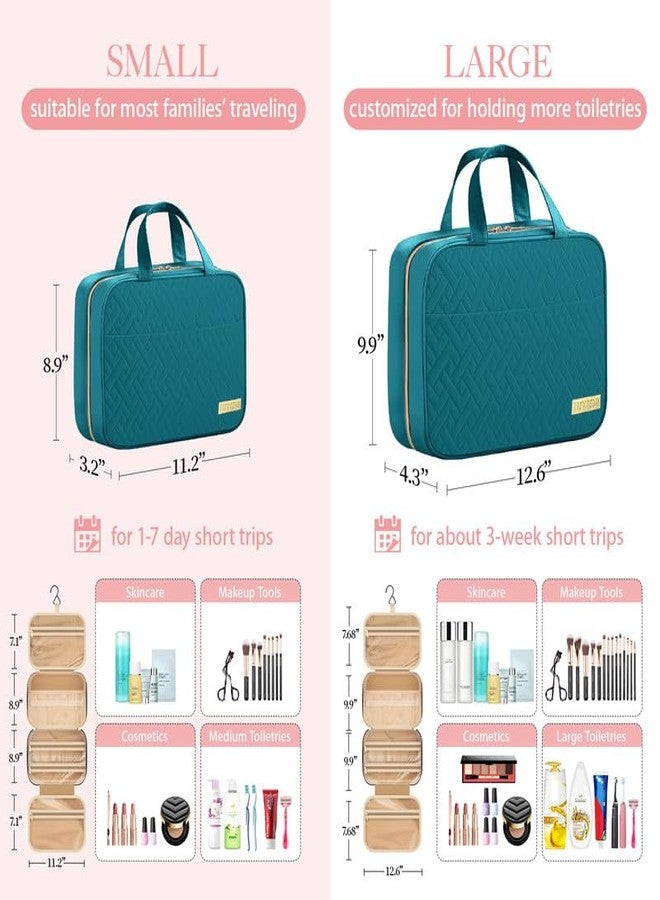 HOTOR Travel Toiletry Bag w/Hanging Hook - Spacious Toiletry Bag Essentials for Women & Men, Makeup Bag/Big Comparment, Waterproof for Travel Accessories, Medium, Teal - Image 3