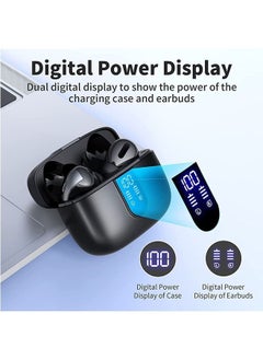 سماعات بلوتوث سماعات أذن لاسلكية حقيقية 60H تشغيل شاشة LED تعمل باللمس سماعات أذن تعمل باللمس مع علبة شحن IPX5 مقاومة للماء داخل الأذن مع ميكروفون للهاتف والكمبيوتر والرياضة