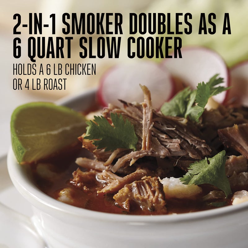 WESTON BRANDS 2-in-1 Indoor Electric Smoker & Programmable Slow Cooker, 6 Quart, With 3-Tier Smoking Rack for Meat, Cheese and More, Dishwasher Safe Crock, Temperature Probe, Black (03-2500-W) - Image 3