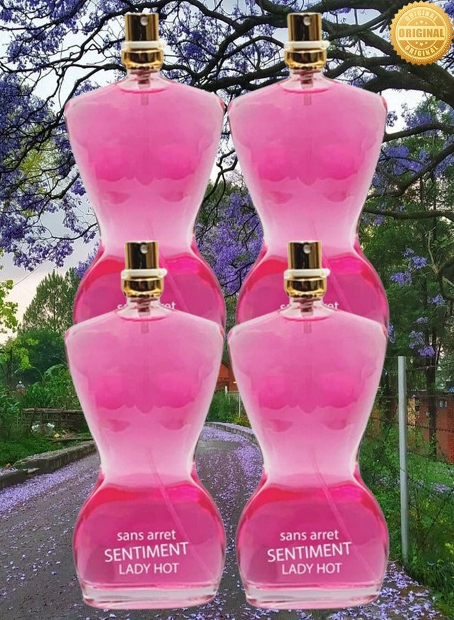 LADY BELLA 4 Pieces Sans Arret Sentiment Lady Hot Perfume 100ml EDP - Image 1