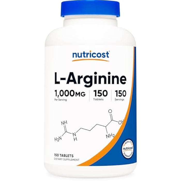 Nutricost L-Arginine 1000mg, Amino Acid Tablets (150 Tablets) - Image 1
