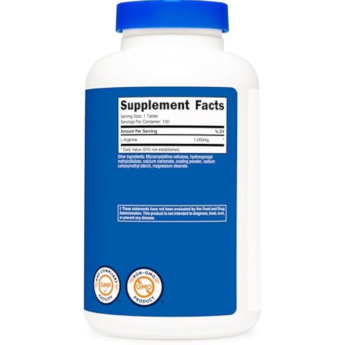 Nutricost L-Arginine 1000mg, Amino Acid Tablets (150 Tablets) - Image 5