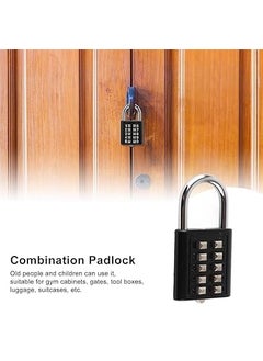 Eis 10 Digits Security Padlock Padlock Anti Theft Padlock Security Padlock 10 Digits Push Button Combination Outdoor Waterproof Padlock for Gym Cabinet Gate Toolbox Suitcase  - Image 4