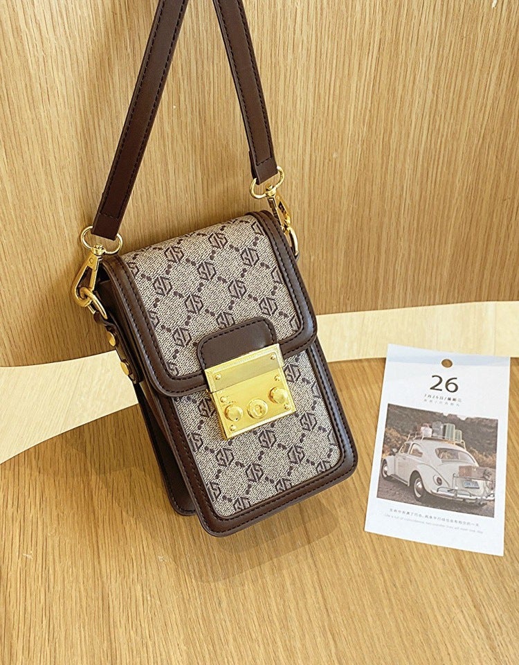 Fashion Casual Mini Mobile Phone Bag All-Match High-End Sense Ins Printed Shoulder Crossbody Bag Small Bag - Image 2