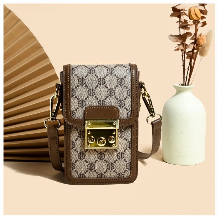 Fashion Casual Mini Mobile Phone Bag All-Match High-End Sense Ins Printed Shoulder Crossbody Bag Small Bag - Image 1