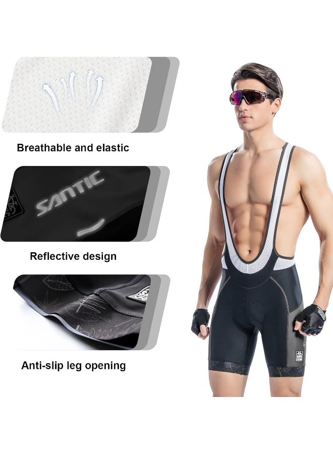 Santic Cycling Bib Shorts Bib Pants Bike Shorts Men Cycle Pants Cycling Pants Men's Summer Bicycle 3D Sponge Padded - Image 3