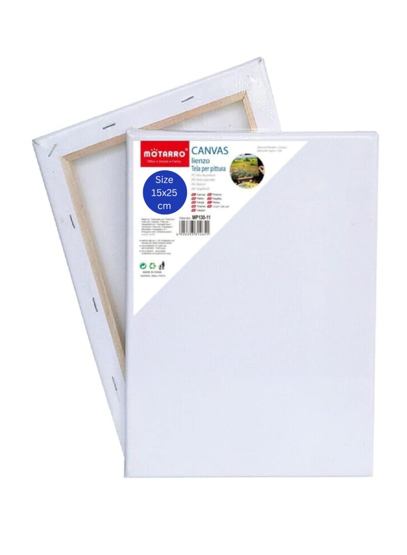 MOTARRO Stretched Canvas 15X20CM  White Cotton Artist Canvas Boards for Painting Acrylic Pouring Oil Paint Dry & Wet Art Media  - Image 1