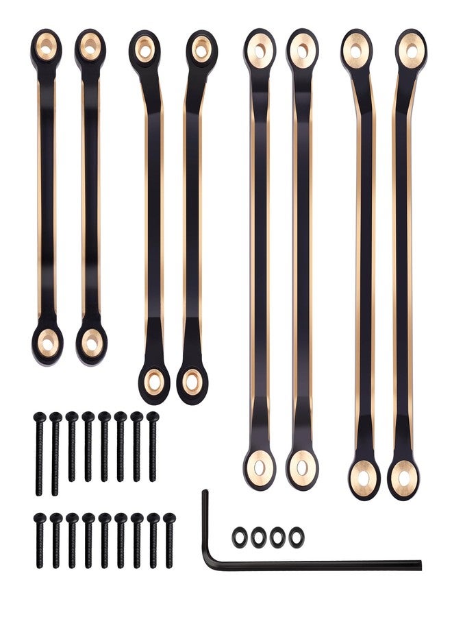 CrazyHobby Brass High Clearance Links Set Chassis Linkage for 1/18 Traxxas TRX4M Bronco Defender Crawler Upgrade Parts(Black Gold) - Image 1