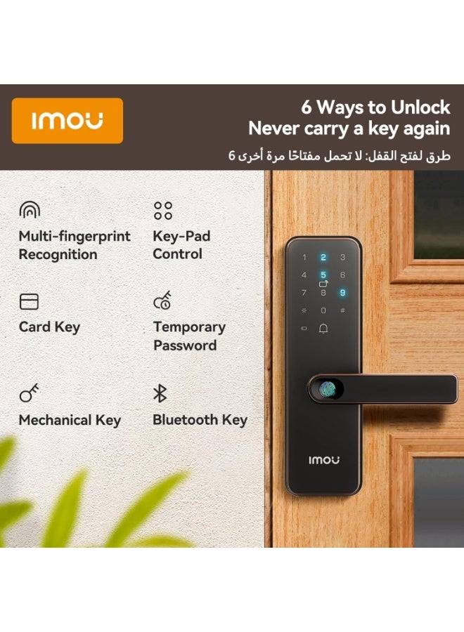 IMOU K1S‑W Smart Door Lock – Wi-Fi & Bluetooth, Fingerprint, PIN, RFID, Mechanical Key Access, Alexa Compatible, Remote App Control, Auto-Lock, Temporary Guest Codes, Waterproof, for Home & Apartment Security | K1S-G(S)-W-EN - Image 3